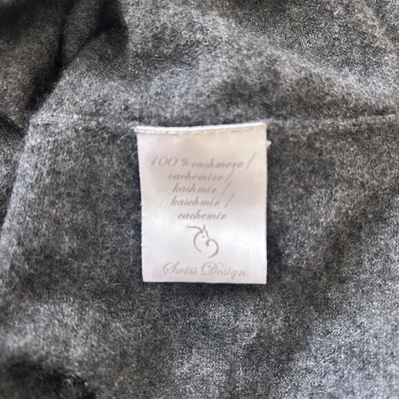 FTC 100% Cashmere Dark Heather Gray Funnel Neck Tank Top Size Medium so soft! - Picture 3 of 7